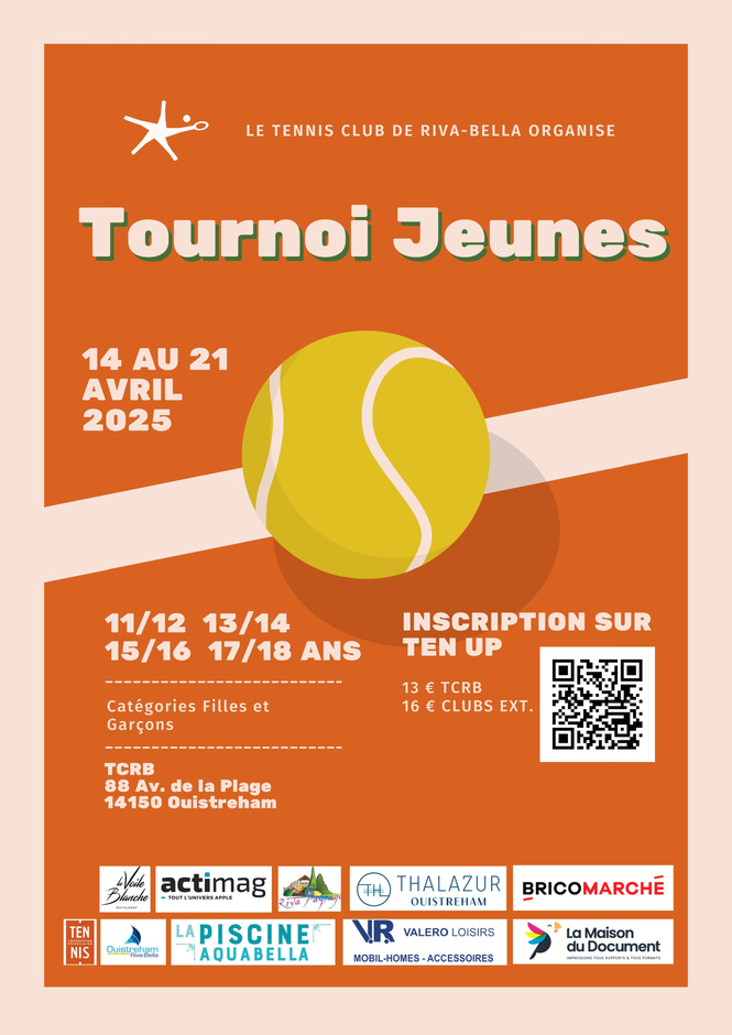 Tournoi Tennis Jeunes 14 au 21 Avril 2025